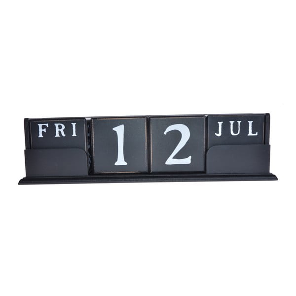 Czarno-biały kalendarz Ewax Time, 33x10 cm