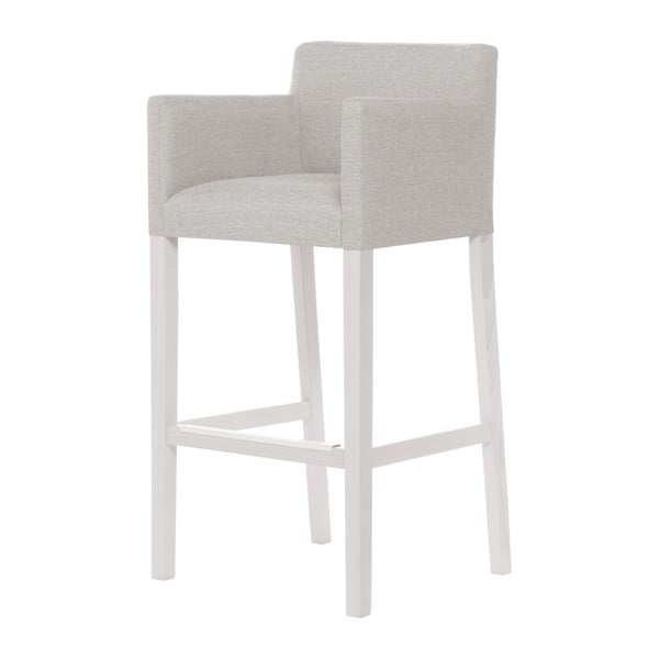 Kremowe krzesło barowe z białymi nogami Ted Lapidus Maison Sillage