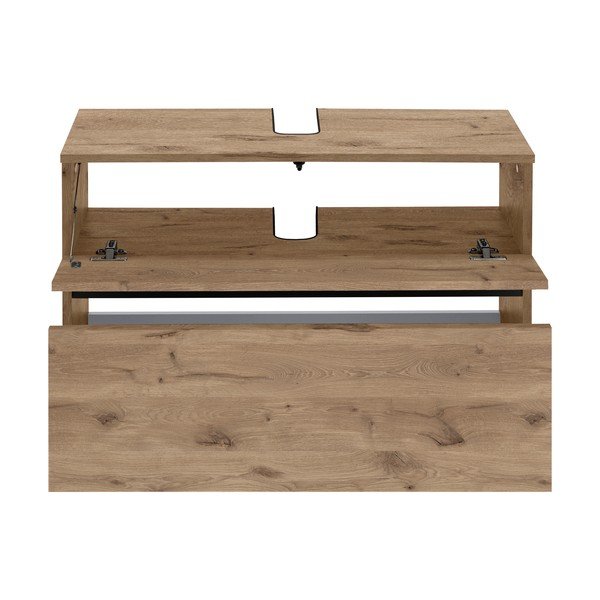 Szafka pod umywalkę w dekorze dębu 80x55 cm Wisla – Støraa-image-3