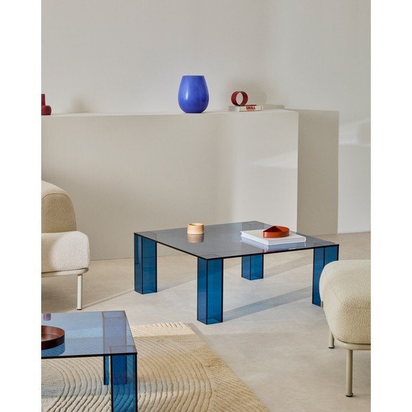 Niebieski szklany stolik 85x85 cm Adularia – Kave Home-image-1