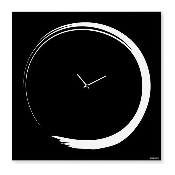 Zegar ścienny dESIGNoBJECT.it Enso Clock Black, 50 x 50 cm 