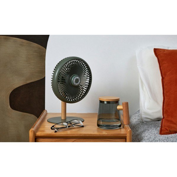 Zielona lampa stołowa z wiatrakiem i zdalnym sterowaniem (wys. 26 cm) Beyond – Gingko-image-3