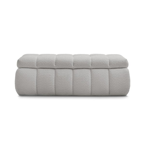 Jasnoszara  ławka z materiału bouclé Mont Blanc – Bobochic Paris-image-2