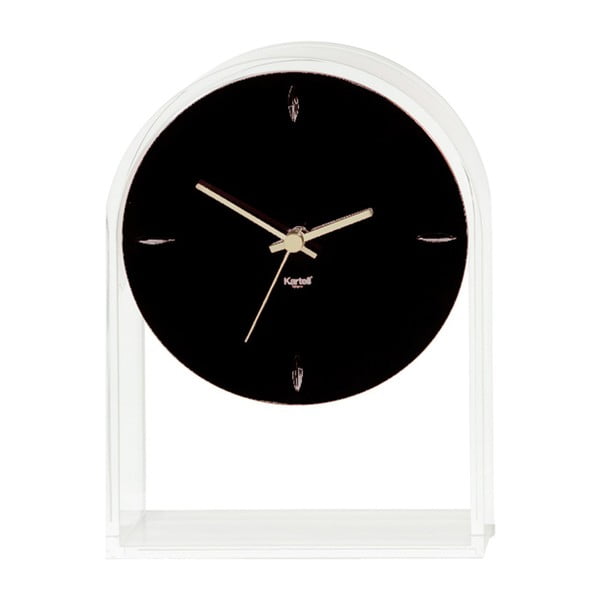 Przezroczysto-czarny zegar stołowy Kartell Air Du Temps
