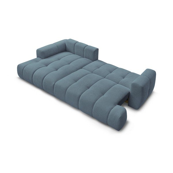 Niebieski rozkładany/ze schowkiem narożnik (lewostronny/z szezlongiem) Fuji – Bobochic Paris-image-4