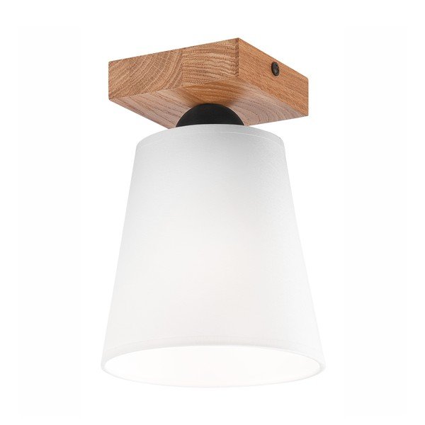 Biała lampa sufitowa z tekstylnym kloszem ø 15 cm Lula – LAMKUR