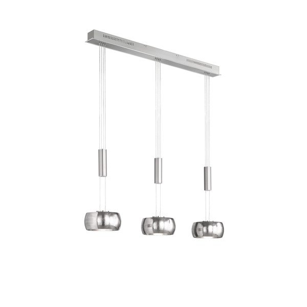 Metalowa lampa wisząca LED ze ściemniaczem w kolorze srebra Colette – Fischer & Honsel