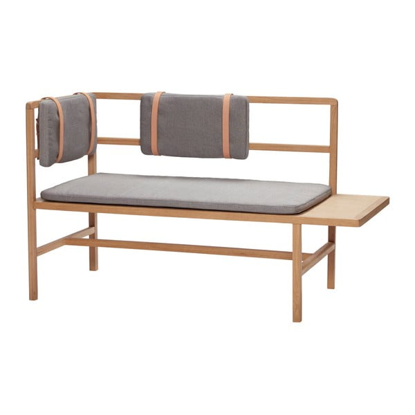 Ławka z poduszką Hübsch Oak Bench-image-4