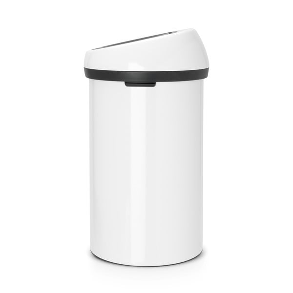 Biały stalowy kosz na śmieci otwierany na dotyk 60 l Touch Bin – Brabantia-image-1