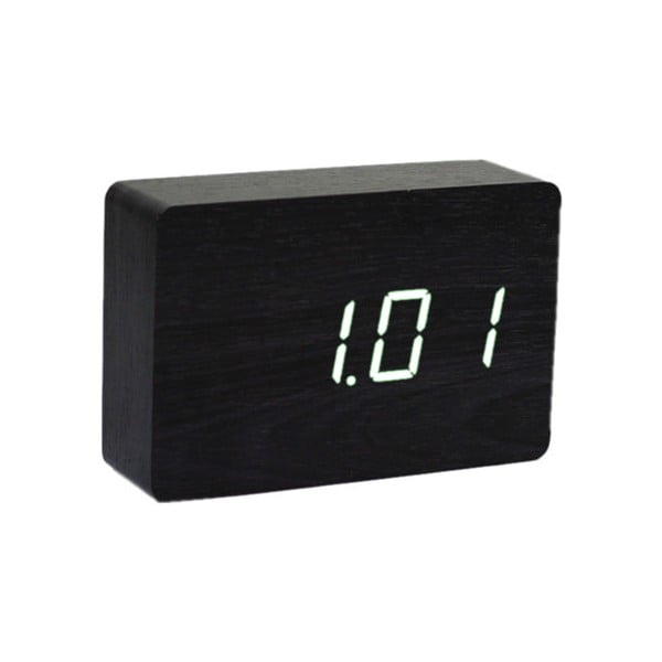 Czarny budzik z białym wyświetlaczem LED Gingko Brick Click Clock-image-2