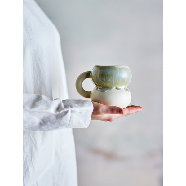 Niebieskio-kremowe kamionkowe kubki zestaw 4 szt. 400 ml Luna – Bloomingville-image-1