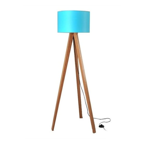 Lampa stojąca Tripod Blue/Walnut