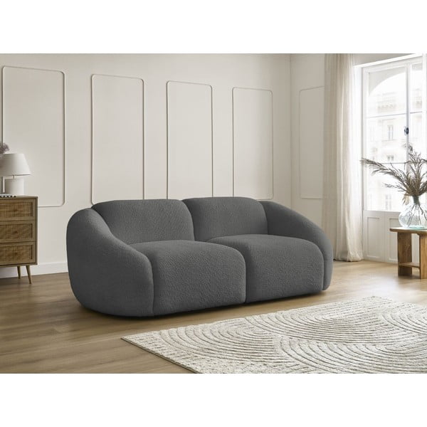 Szara sofa z materiału bouclé 230 cm Tina – Bobochic Paris-image-4