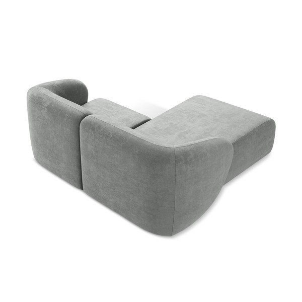 Szary narożnik z tkaniny szenilowej (lewostronny/z szezlongiem) Lani – Makamii-image-3