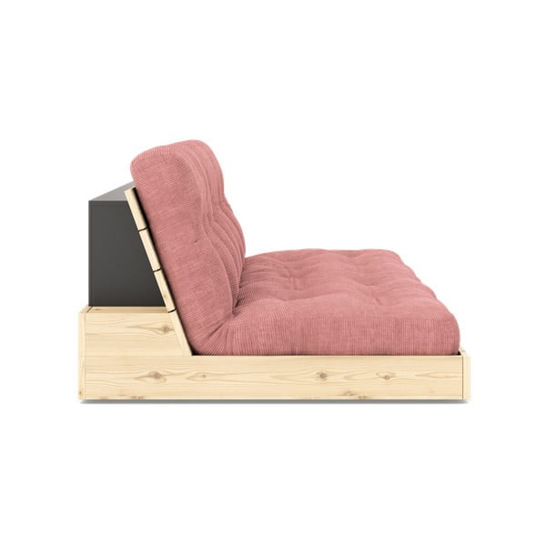 Różowa sztruksowa rozkładana sofa 196 cm Base – Karup Design-image-3