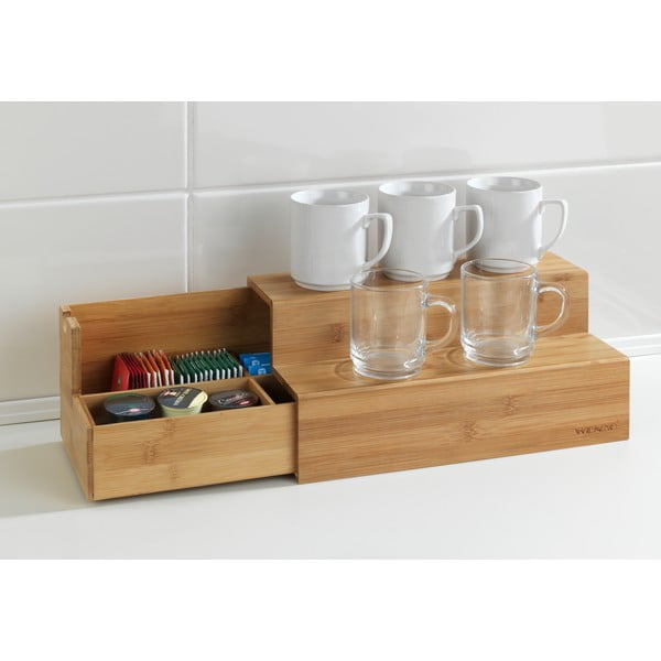 Pojemnik bambusowy na herbatę z półkami na kubki Wenko-image-1