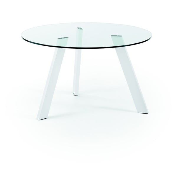 Stół z białymi nogami La Forma Columbia, średnica 130 cm