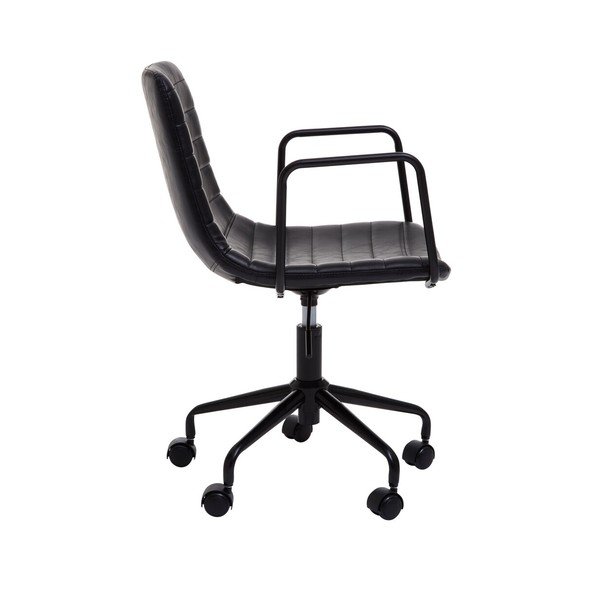 Czarne krzesło biurowe z imitacji skóry Forbes – Premier Housewares-image-3