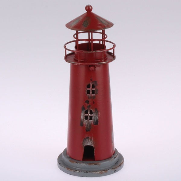 Metalowy lampion wiszący Red Lighthouse, 22 cm