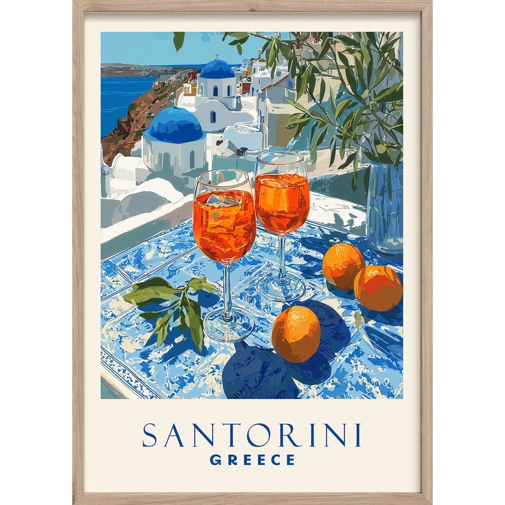 Obraz drukowany z ramą w zestawie 50x70 cm Santorini – Styler