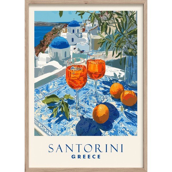 Obraz drukowany z ramą w zestawie 50x70 cm Santorini – Styler