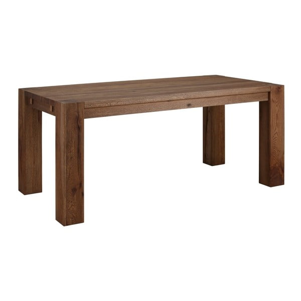 Ciemnobrązowy stół z litego drewna dębowego Støraa Matrix, 90x220 cm