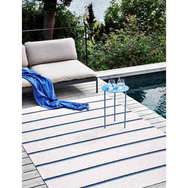 Niebiesko-kremowy dywan odpowiedni na zewnątrz 70x90 cm Olle Blue Vanilla – Pappelina-image-4