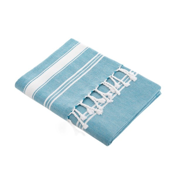 Ręcznik turecki Meryem Turquoise Special, 95x170 cm