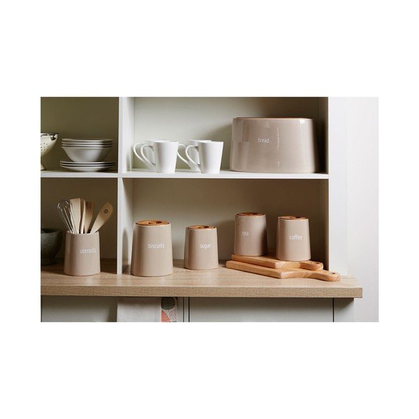 Kremowy pojemnik na cukier z bambusowym wieczkiem Premier Housewares Fletcher, 800 ml-image-1