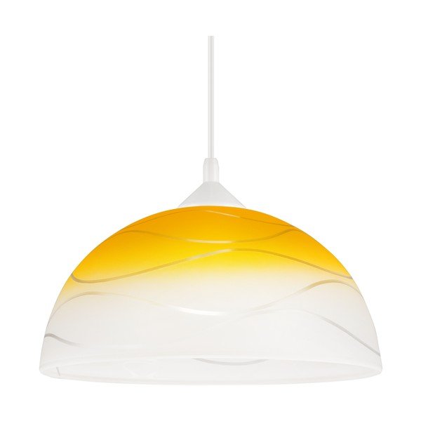 Żółta lampa wisząca ze szklanym kloszem ø 30 cm Sfera – LAMKUR-image-4