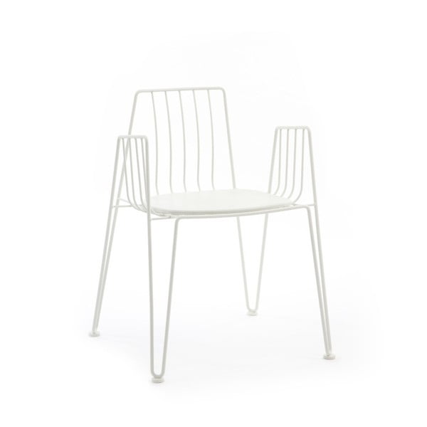 Białe krzesło z podkładką Mobles 114 Rambla