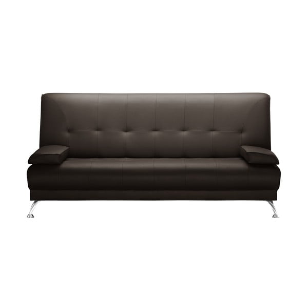 Brązowa rozkładana sofa z imitacji skóry Prêt à Meubler Classics Midnight