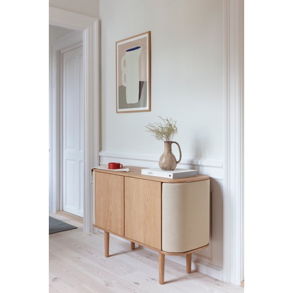 Beżowa niska komoda w dekorze dębu 109x75 cm Treasures – UMAGE-image-1