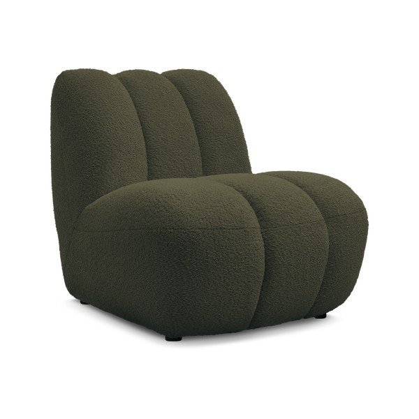 Zielony fotel z materiału bouclé Janissaire – Bobochic Paris