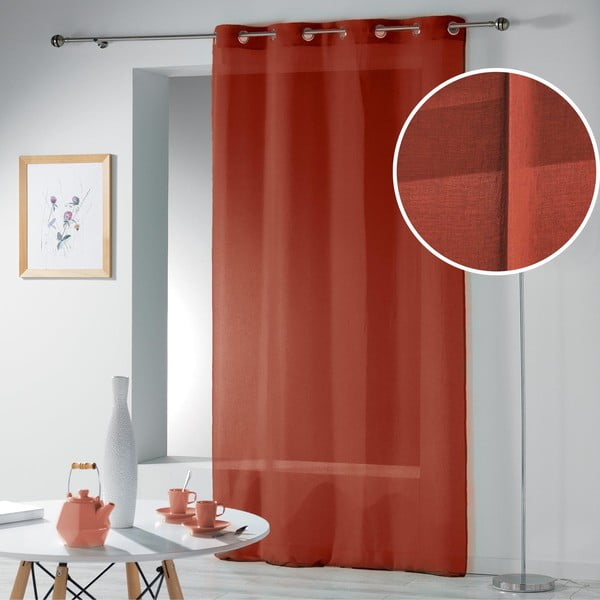 Firanka w kolorze terakoty 140x240 cm Telma – douceur d'intérieur-image-4