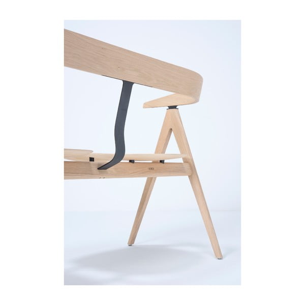 Naturalna ławka z drewna dębowego Gazzda Ava-image-1