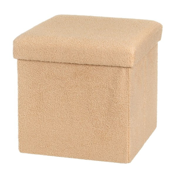 Jasnobrązowy puf z materiału bouclé Folding – Casa Selección