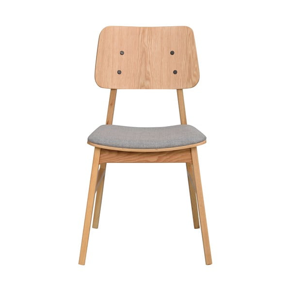 Jasnobrązowe krzesło z jasnoszarym siedziskiem Rowico Nagano-image-2