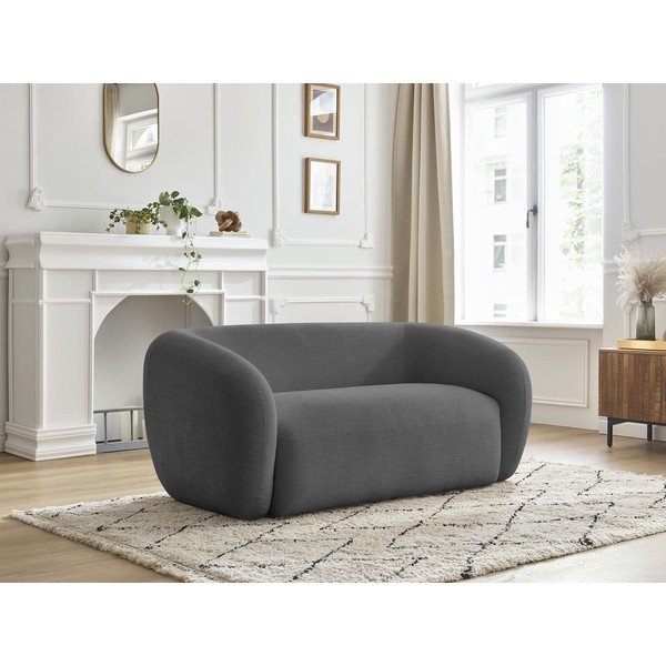 Ciemnoszara sofa z tkaniny szenilowej 160 cm Celine – Bobochic Paris-image-1