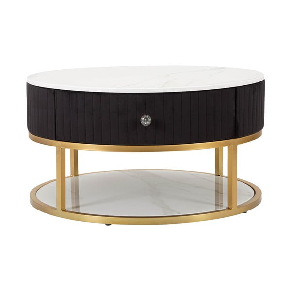 Okrągły stolik w czarno-złotym kolorze Montpellier – Mauro Ferretti