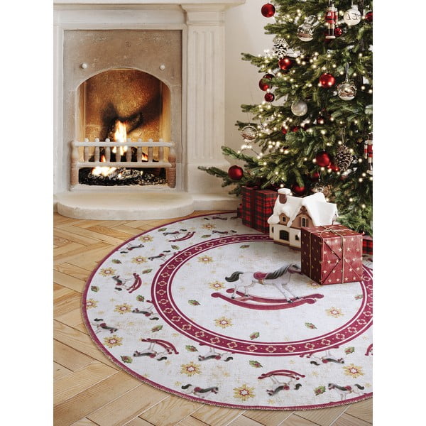 Czerwony okrągły dywan ze świątecznym motywem ø 160 cm Toy's Delight Rocking Horse – Villeroy&Boch-image-1