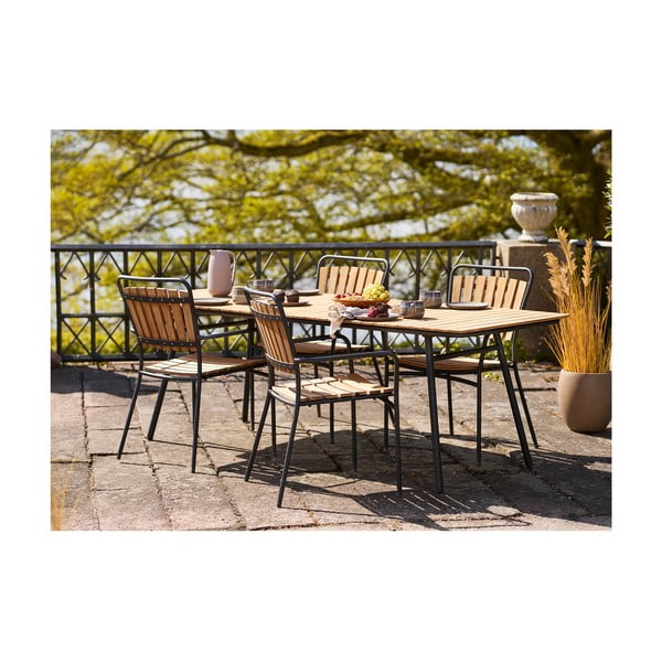 Drewniane/metalowe krzesła ogrodowe zestaw 2 szt. w naturalnym kolorze Cleveland – House Nordic-image-3