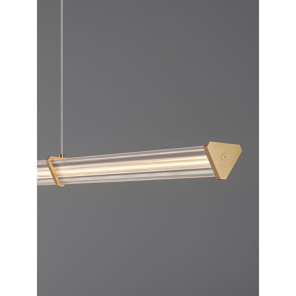 Metalowa lampa wisząca LED ze ściemniaczem w kolorze matowego złota z kloszem ze szkła akrylowego Pheme – Nova Luce-image-2