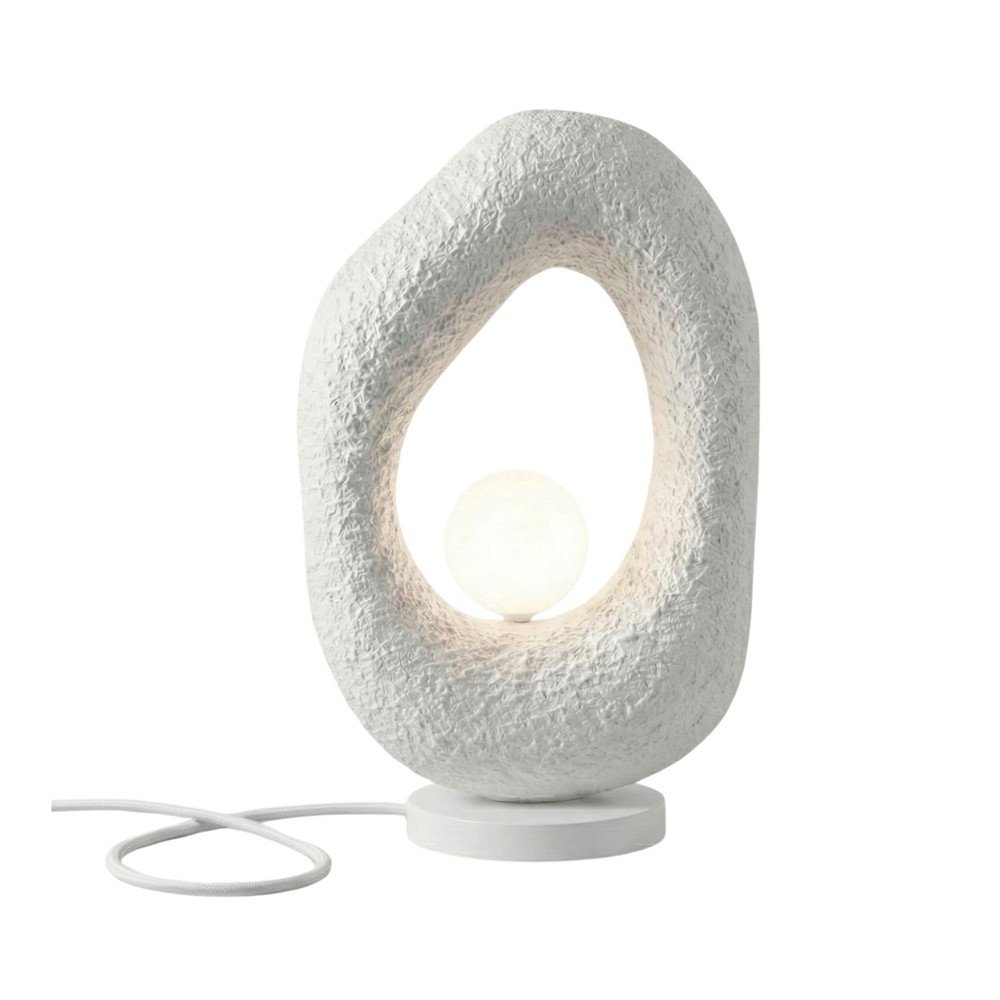 Biała metalowa lampa stołowa (wysokość 50 cm) Lore – Opviq lights