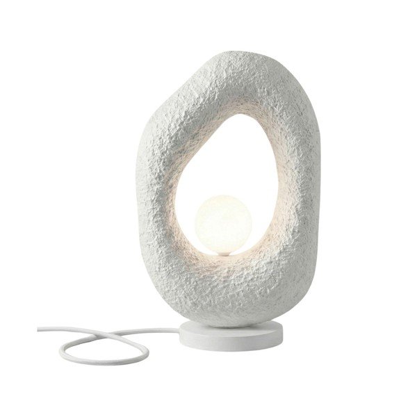 Biała metalowa lampa stołowa (wysokość 50 cm) Lore – Opviq lights