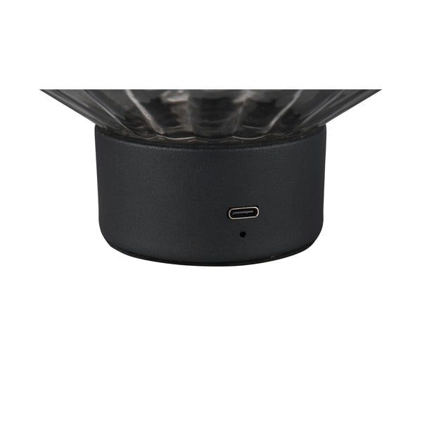 Czarno-szara lampa stołowa LED ze ściemniaczem i szklanym kloszem (wys. 19,5 cm) Lord – Trio-image-3