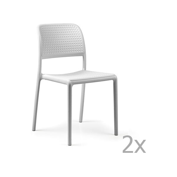 Zestaw 2 białych krzeseł ogrodowych Nardi Bora Bistrot