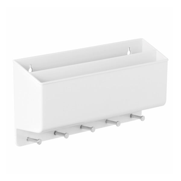 Biała półka z wieszakami do przedpokoju iDesign Linus Twillo-image-1