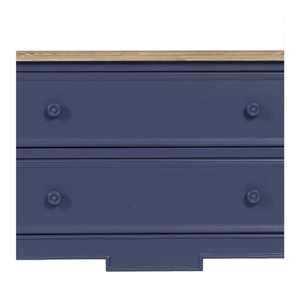 Niebieska niska komoda z litego drewna jodłowego 80x60 cm – Ixia-image-4