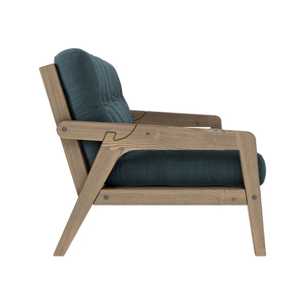 Niebieska sztruksowa rozkładana sofa 204 cm Grab – Karup Design-image-4